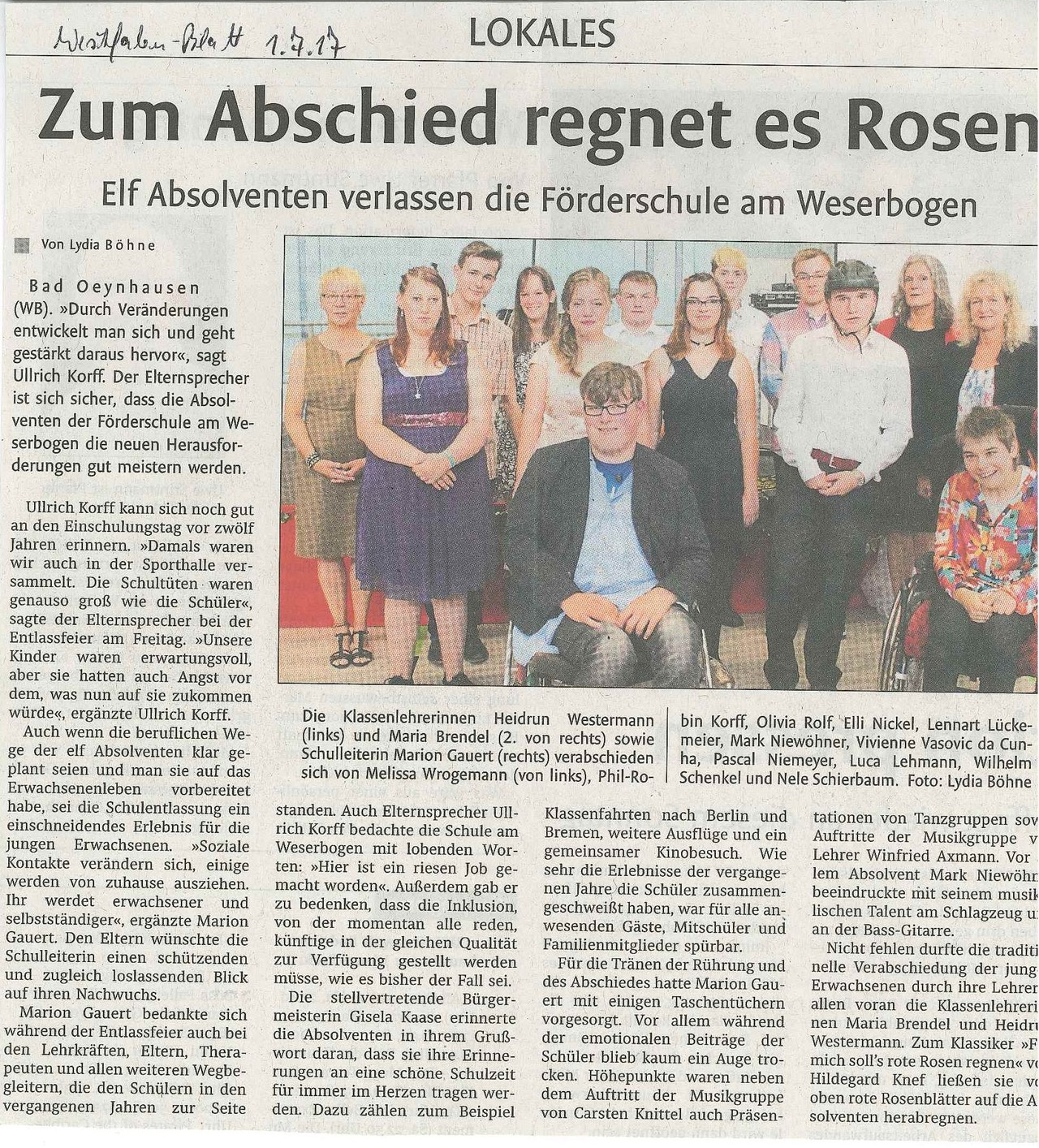 Zum Abschied gab es Rosen.