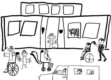 Schulbus gemalt von Schülern