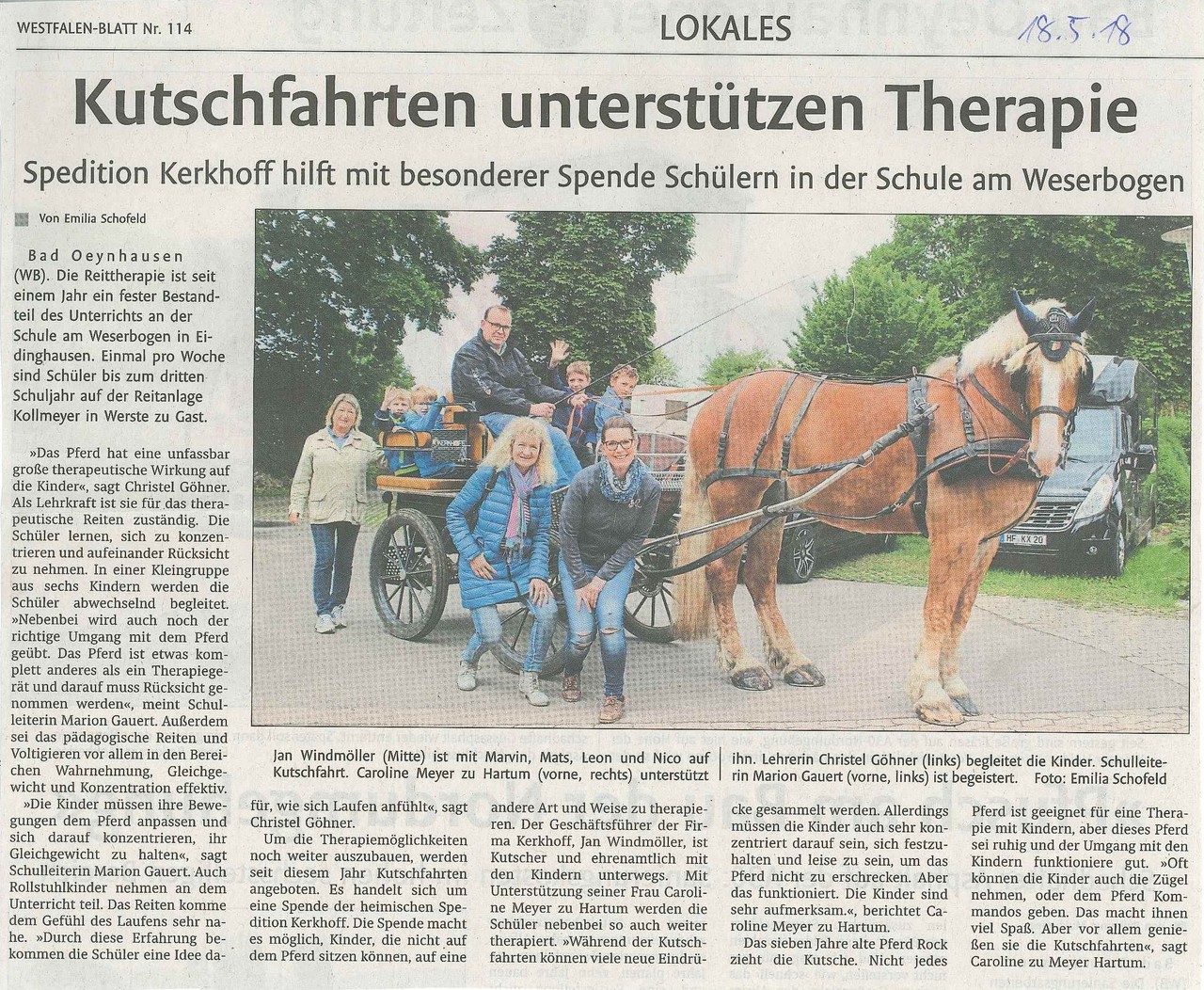 Kutschfahrten unterstützen Therapie