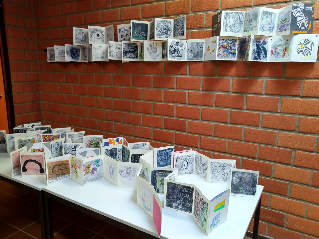Die Ausstellung der fertiggestellten Druckbücher.