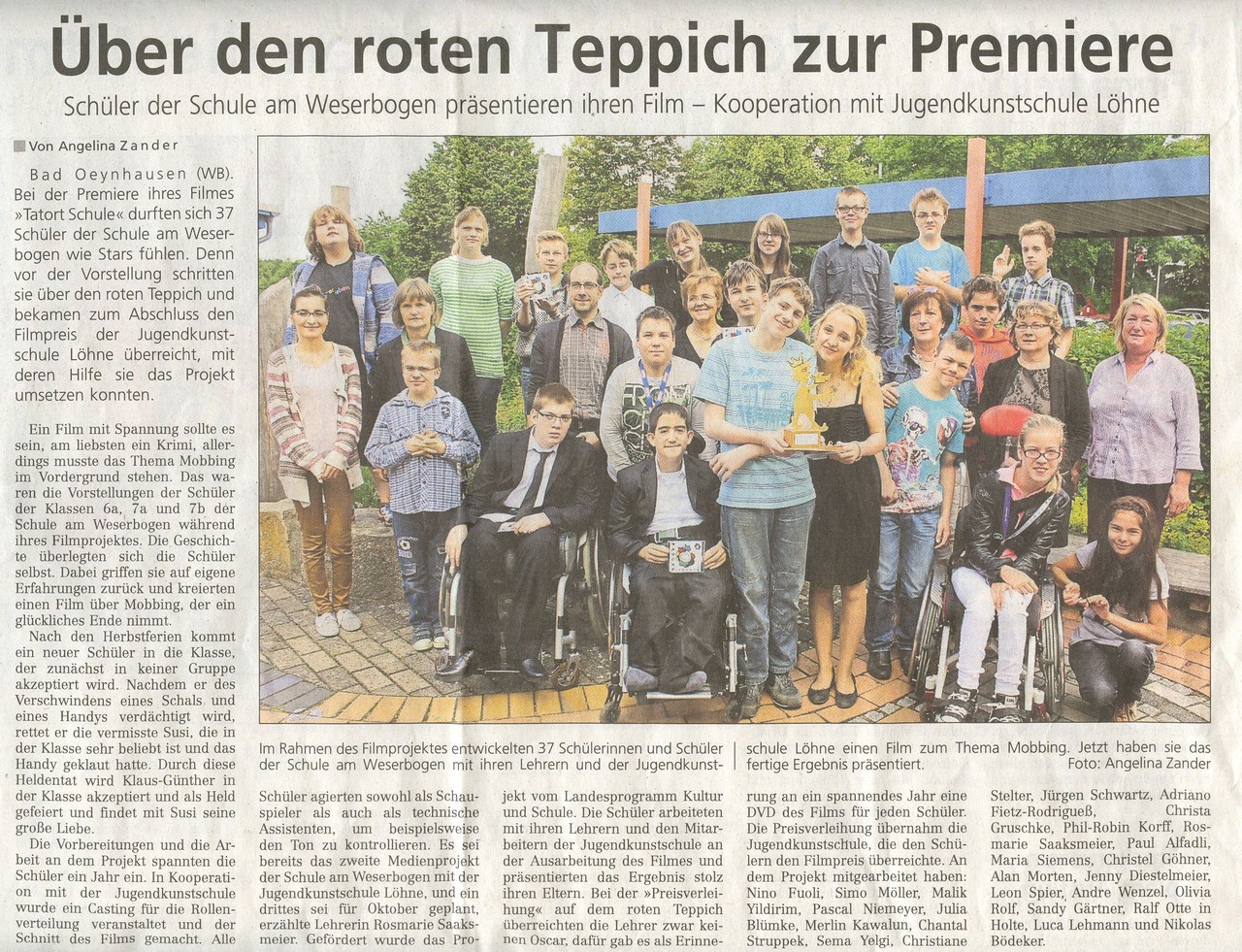 Zeitungsbericht vom 02.06.2014