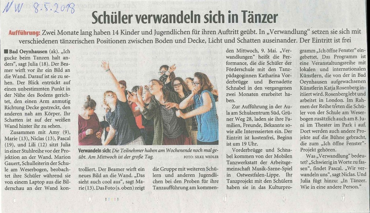 Schüler verwandeln sich in Tänzer