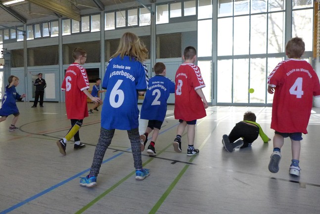 Spiel mit den beiden Teams unserer Schule.