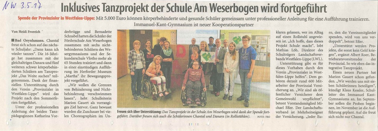  Inklusives Tanzprojekt geht weiter