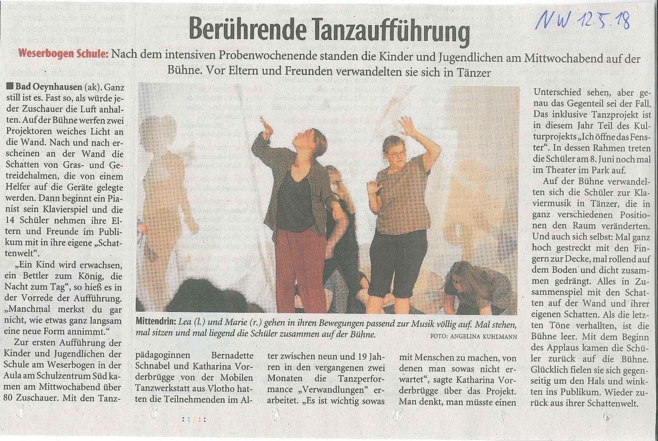 Berührende Tanzaufführung