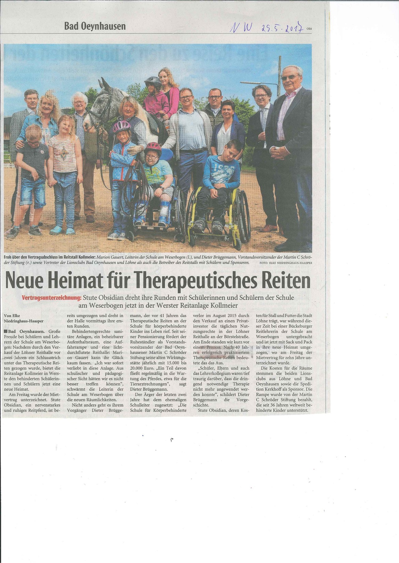 Neue Heimat für thereapeutisches Reiten